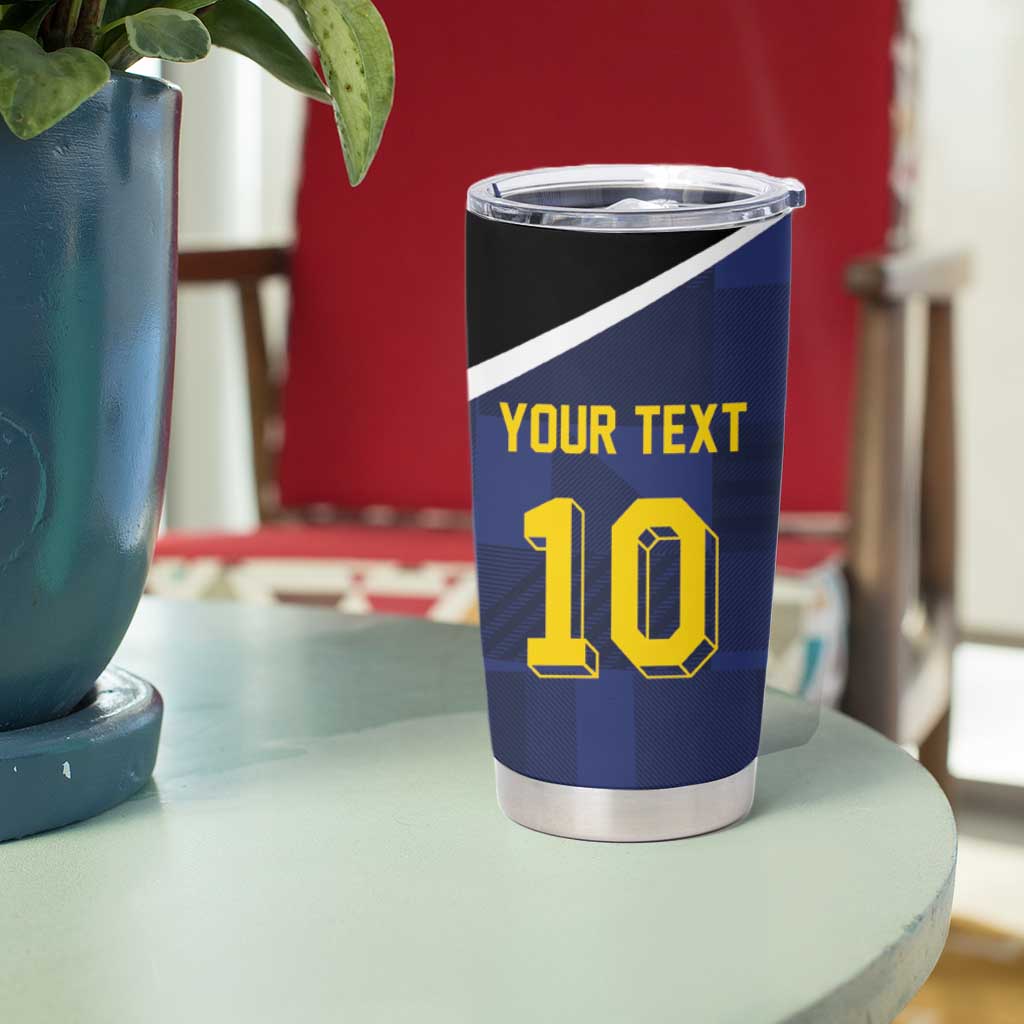 Custom Scottish Football Tumbler Cup Lion and Tartan Patchwork Pattern