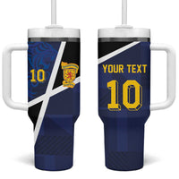 Custom Scottish Football Tumbler With Handle Lion and Tartan Patchwork Pattern