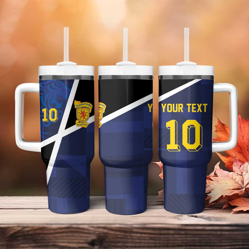 Custom Scottish Football Tumbler With Handle Lion and Tartan Patchwork Pattern