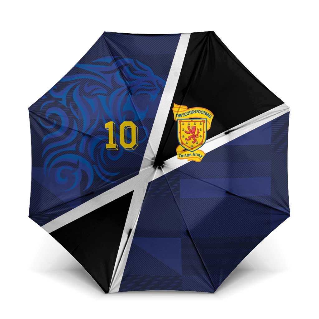 Custom Scottish Football Umbrella Lion and Tartan Patchwork Pattern