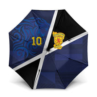 Custom Scottish Football Umbrella Lion and Tartan Patchwork Pattern