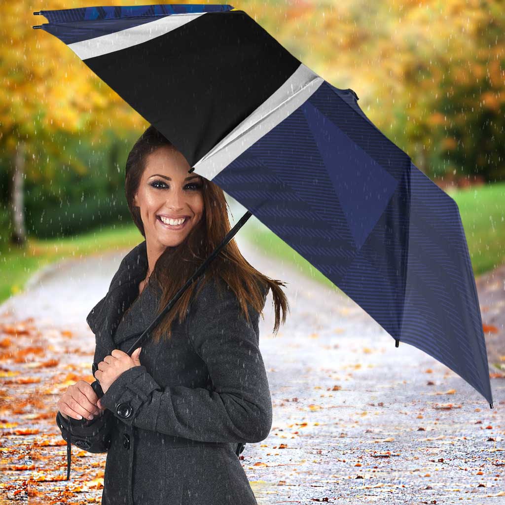 Custom Scottish Football Umbrella Lion and Tartan Patchwork Pattern