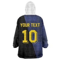 Custom Scottish Football Wearable Blanket Hoodie Lion and Tartan Patchwork Pattern
