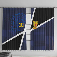 Custom Scottish Football Window Curtain Lion and Tartan Patchwork Pattern