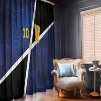 Custom Scottish Football Window Curtain Lion and Tartan Patchwork Pattern