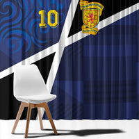 Custom Scottish Football Window Curtain Lion and Tartan Patchwork Pattern