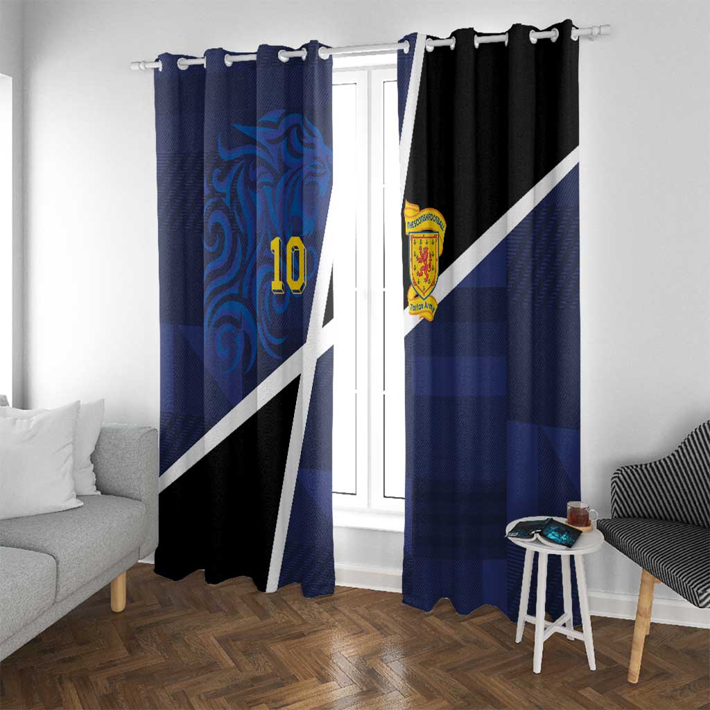 Custom Scottish Football Window Curtain Lion and Tartan Patchwork Pattern