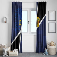 Custom Scottish Football Window Curtain Lion and Tartan Patchwork Pattern