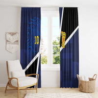 Custom Scottish Football Window Curtain Lion and Tartan Patchwork Pattern