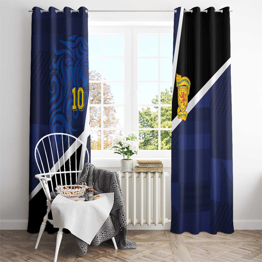 Custom Scottish Football Window Curtain Lion and Tartan Patchwork Pattern