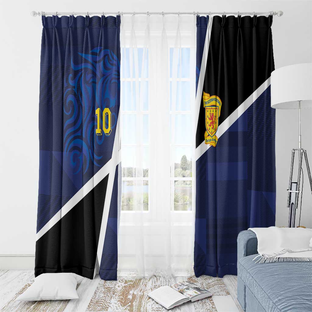 Custom Scottish Football Window Curtain Lion and Tartan Patchwork Pattern