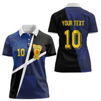 Custom Scottish Football Women Polo Shirt Lion and Tartan Patchwork Pattern