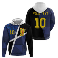 Custom Scottish Football Zip Hoodie Lion and Tartan Patchwork Pattern