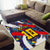Custom Japan Football Area Rug Seigaiha and Brush Style