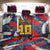Custom Japan Football Back Car Seat Cover Seigaiha and Brush Style