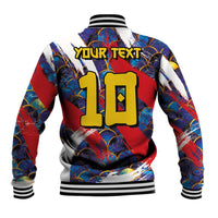 Custom Japan Football Baseball Jacket Seigaiha and Brush Style