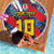 Custom Japan Football Beach Blanket Seigaiha and Brush Style