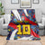 Custom Japan Football Blanket Seigaiha and Brush Style