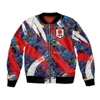 Custom Japan Football Bomber Jacket Seigaiha and Brush Style