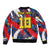 Custom Japan Football Bomber Jacket Seigaiha and Brush Style