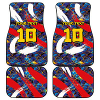 Custom Japan Football Car Mats Seigaiha and Brush Style