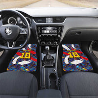 Custom Japan Football Car Mats Seigaiha and Brush Style