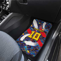 Custom Japan Football Car Mats Seigaiha and Brush Style
