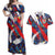 Custom Japan Football Couples Matching Off Shoulder Maxi Dress and Hawaiian Shirt Seigaiha and Brush Style