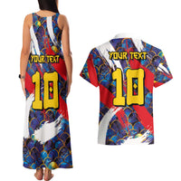 Custom Japan Football Couples Matching Tank Maxi Dress and Hawaiian Shirt Seigaiha and Brush Style