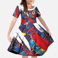 Custom Japan Football Family Matching Mermaid Dress and Hawaiian Shirt Seigaiha and Brush Style