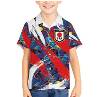 Custom Japan Football Family Matching Mermaid Dress and Hawaiian Shirt Seigaiha and Brush Style