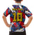 Custom Japan Football Family Matching Off Shoulder Maxi Dress and Hawaiian Shirt Seigaiha and Brush Style