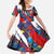 Custom Japan Football Family Matching Off Shoulder Maxi Dress and Hawaiian Shirt Seigaiha and Brush Style