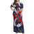 Custom Japan Football Family Matching Off Shoulder Maxi Dress and Hawaiian Shirt Seigaiha and Brush Style