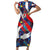 Custom Japan Football Family Matching Short Sleeve Bodycon Dress and Hawaiian Shirt Seigaiha and Brush Style