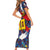 Custom Japan Football Family Matching Short Sleeve Bodycon Dress and Hawaiian Shirt Seigaiha and Brush Style
