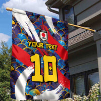 Custom Japan Football Garden Flag Seigaiha and Brush Style