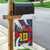 Custom Japan Football Garden Flag Seigaiha and Brush Style