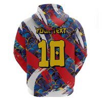 Custom Japan Football Hoodie Seigaiha and Brush Style