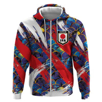 Custom Japan Football Hoodie Seigaiha and Brush Style