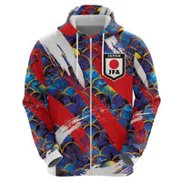 Custom Japan Football Hoodie Seigaiha and Brush Style