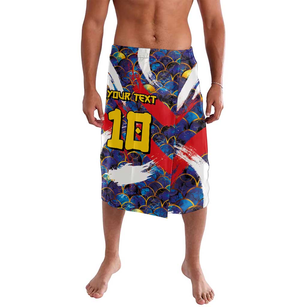 Custom Japan Football Lavalava Seigaiha and Brush Style