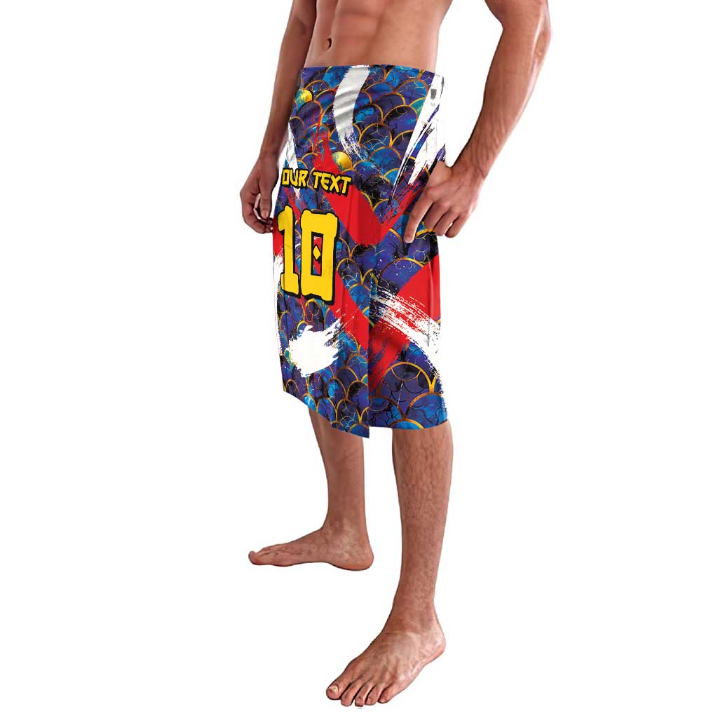 Custom Japan Football Lavalava Seigaiha and Brush Style