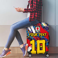 Custom Japan Football Luggage Cover Seigaiha and Brush Style