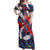 Custom Japan Football Off Shoulder Maxi Dress Seigaiha and Brush Style