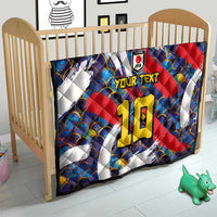Custom Japan Football Quilt Seigaiha and Brush Style