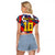 Custom Japan Football Raglan Cropped T Shirt Seigaiha and Brush Style
