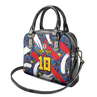 Custom Japan Football Shoulder Handbag Seigaiha and Brush Style