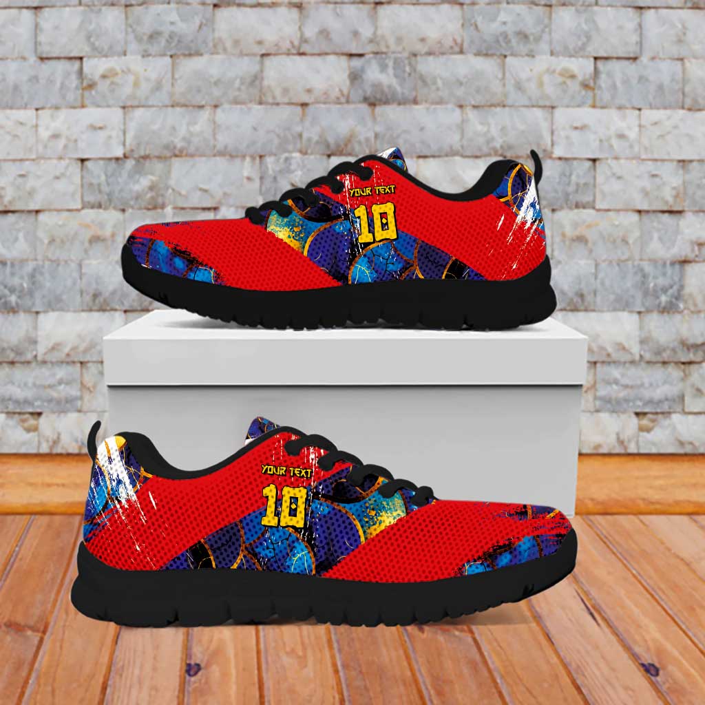 Custom Japan Football Sneakers Seigaiha and Brush Style