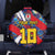 Custom Japan Football Spare Tire Cover Seigaiha and Brush Style